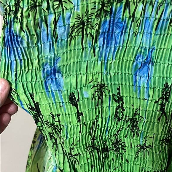 Yeah, Mon Vibrant Palm Print Green Midi Dress - Picture 10 of 17